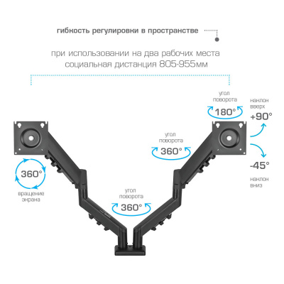 Kromax OFFICE-14 BLACK 90804 Настольный кронштейн 2