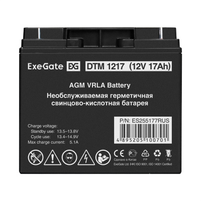 Exegate DTM 1217 ES255177RUS Аккумуляторная батарея 1