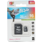 Silicon Power microSDHC 16 ГБ Карта памяти SP016GBSTH010V10SP