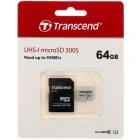 Transcend Micro SecureDigital 64Gb Class 10 TS64GUSD300S-A Карта памяти