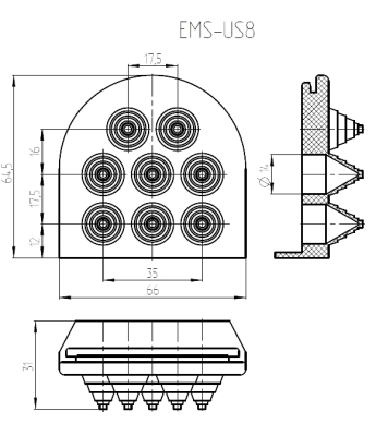 ЦМО Elbox EMS-US8 Кабельный ввод  2