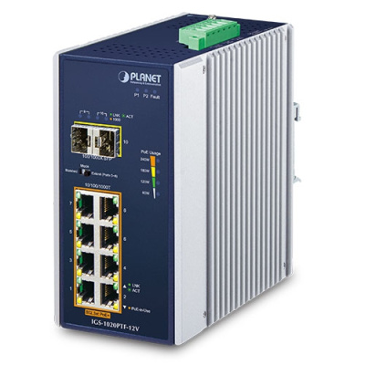 PLANET IGS-1020PTF-12V Промышленный коммутатор