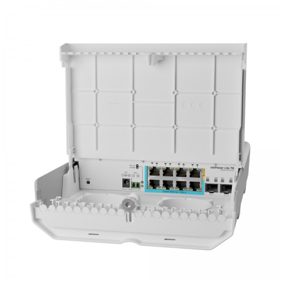 MikroTik netPower Lite 7R (CSS610-1GI-7R-2S+OUT) PoE-коммутатор реверсивный 1