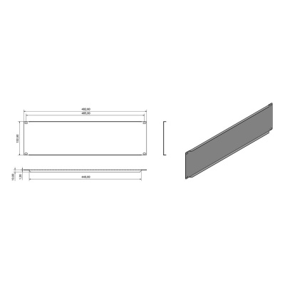 Hyperline BPV-3-RAL9005 Фальш-панель 1