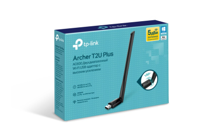 TP-Link ARCHER T2U PLUS AC600 Двухдиапазонный Wi‑Fi USB‑адаптер высокого усиления 2
