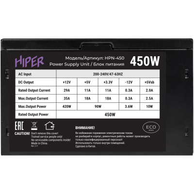 Hiper HPN-450 Блок питания для ПК 2