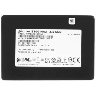 Crucial Micron SSD 5300 MAX 960GB Накопитель SSD MTFDDAK960TDT-1AW1ZABYY 1