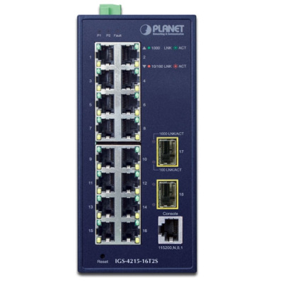PLANET IGS-4215-16T2S-U Управляемый промышленный коммутатор 1