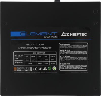 Chieftec ATX 700W ELP-700S-BULK Блок питания 6