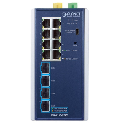 PLANET  IGS-4215-8T4X Промышленный управляемый коммутатор 1