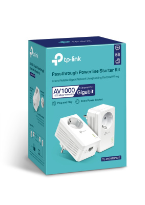 TP-Link TL-PA7017P KIT AV1000 Комплект гигабитных адаптеров Powerline со встроенной розеткой 1
