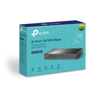 TP-Link TL-SF1008LP 8-портовый 10/100 Мбит/с настольный коммутатор с 4 портами PoE 2