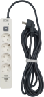 PowerCom SP-01 USB2A1CW 3.0M Сетевой фильтр-удлинитель