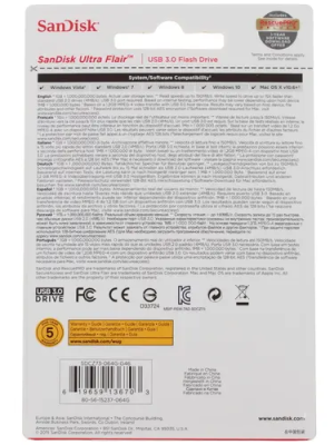 SanDisk Ultra Flair 64GB Флэш-накопитель SDCZ73-064G-G46 4