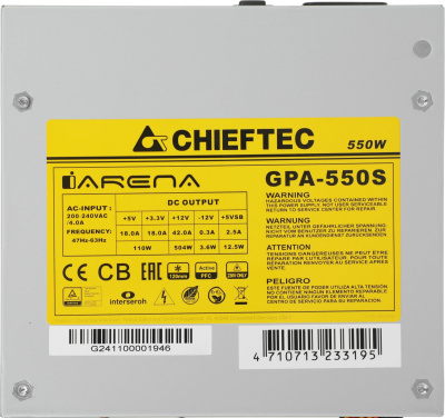 Chieftec ATX 550W GPA-550S Блок питания 12
