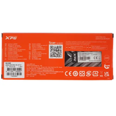 ADATA XPG SPECTRIX D41 RGB 8GB Модуль памяти AX4U36008G18I-ST41 2