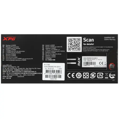 ADATA XPG GAMMIX D10 8GB Оперативная память AX4U36008G18I-SB10 3