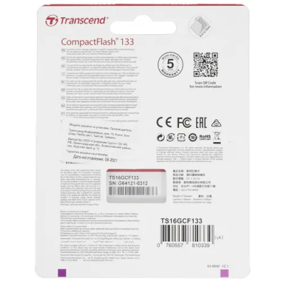 Transcend 16GB Карта памяти TS16GCF133 1