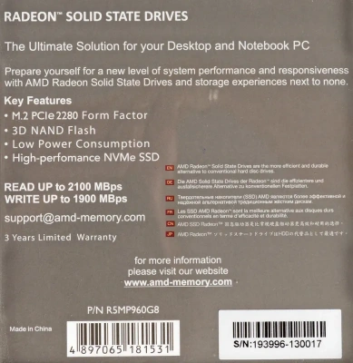 AMD Radeon R5MP960G8 Твердотельный накопитель SSD 4