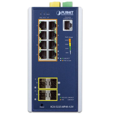 PLANET IGS-5225-8P4S-12V Промышленный коммутатор  2