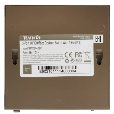 Tenda TEF1105P-4-38W Коммутатор  4