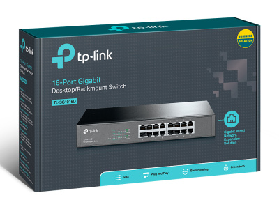 TP-Link TL-SG1016D 16-портовый гигабитный настольный/монтируемый в стойку коммутатор 3