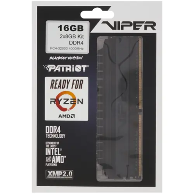 Patriot Viper 4 Blackout 16GB Модуль памяти PVB416G400C9K 2