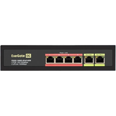 ExeGate EDGS-1006D.4PoE-65W EX299022RUS Коммутатор неуправляемый 1