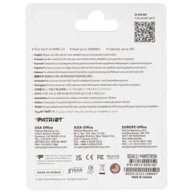 Patriot P400 2000 ГБ SSD M.2 накопитель P400P2TBM28H 1