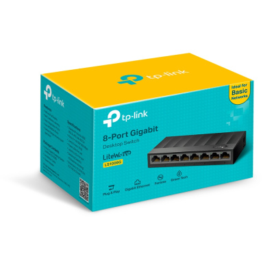 TP-Link LS1008G 8-портовый настольный коммутатор 10/100/1000 Мбит/с 2