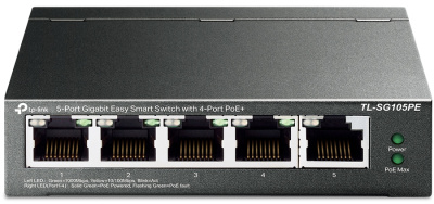 TP-Link TL-SG105PE Easy Smart гигабитный 5‑портовый коммутатор с 4 портами PoE+