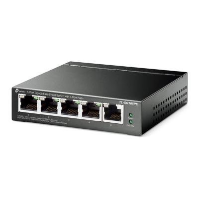 TP-Link TL-SG105PE Easy Smart гигабитный 5‑портовый коммутатор с 4 портами PoE+ 1
