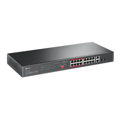 TP-Link TL-SL1218MP Неуправляемый коммутатор PoE+ на 16 портов 10/100 Мбит/с и 2 гигабитных порта 1