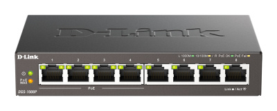D-Link DGS-1008P/F3A Неуправляемый коммутатор