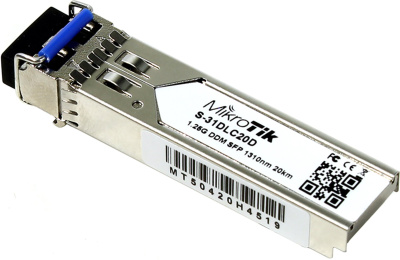 Mikrotik S-31DLC20D SFP трансивер, Single Mode, Dual LC, 20 км 1