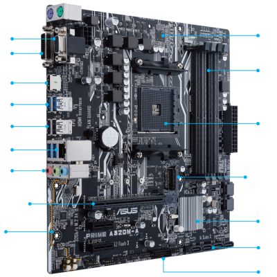 ASUS PRIME A320M-A RTL Материнская плата 90MB0VA0-M0AAY0 1