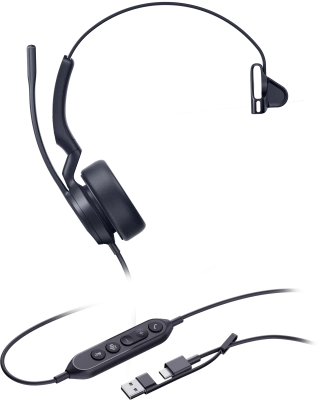 Yealink UH44 MONO USB-C/A Гарнитура проводная