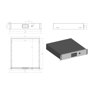Hyperline TDR3-2U-460-RAL9004 Полка (ящик) 5