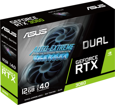 ASUS Dual GeForce RTX™ 3060 V2 12GB GDDR6 DUAL-RTX3060-12G-V2 Видеокарта 90YV0GB3-M0NA10 10