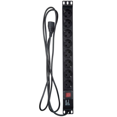 Hyperline SHE19-8SH-S-2.5IEC Блок розеток 1