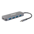 D-Link DUB-2340/A1A Концентратор с 4 портами USB 3.0 (1 порт с поддержкой режима быстрой зарядки), 1 портом USB Type-C/PD 3.0 и разъемом USB Type-C (462818)