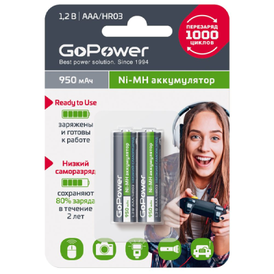 GoPower HR03 00-00018321 Аккумулятор предзаряженный