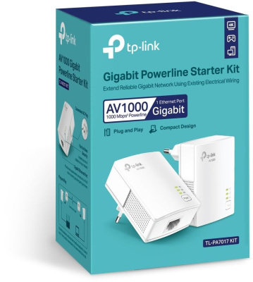 TP-Link TL-PA7017 KIT AV1000 Комплект гигабитных адаптеров Powerline со встроенной розеткой 4