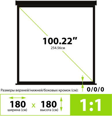 Cactus Triscreen CS-PST-180X180 Экран 1