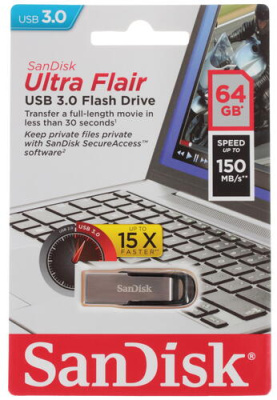 SanDisk Ultra Flair 64GB Флэш-накопитель SDCZ73-064G-G46 3