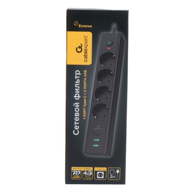 Cablexpert Exnovo EXN-4-CU2-B-2 Сетевой фильтр 3
