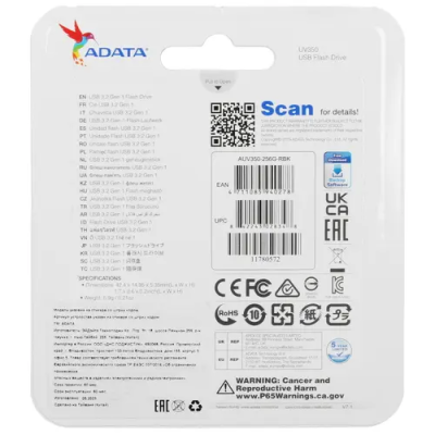 ADATA UV350 256GB Флэш-накопитель AUV350-256G-RBK 4