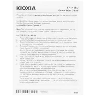 Toshiba KIOXIA Exceria LTC10Z960GG8 960Gb Накопитель SSD 3