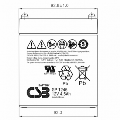 CSB GP1245 Аккумулятор 1