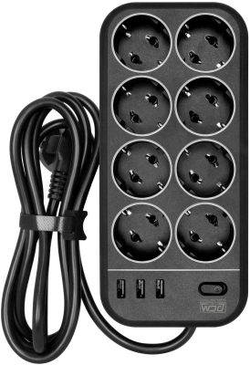 PowerCom SP-08 USB03AB 3.0M Фильтр-удлинитель